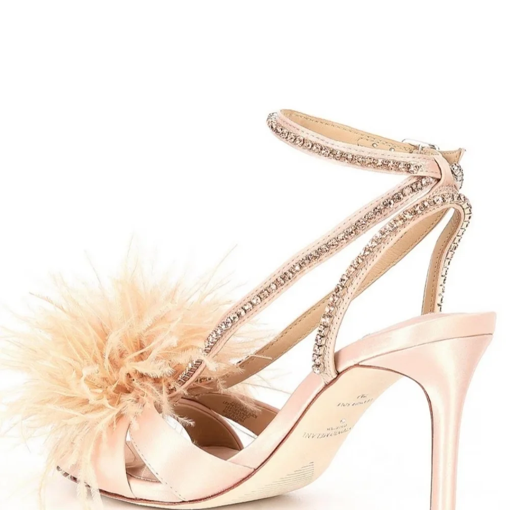 Antonio Melani Collection Aurora Feathered Rhinestone Embellished Dress Sandals - Picture 13 of 13
